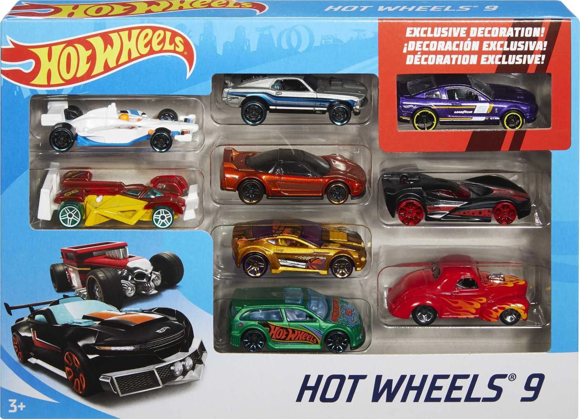 Hot Wheels Basic Car 9-Pack with Exclusive Car for Collectors & Kids | Walmart (US)