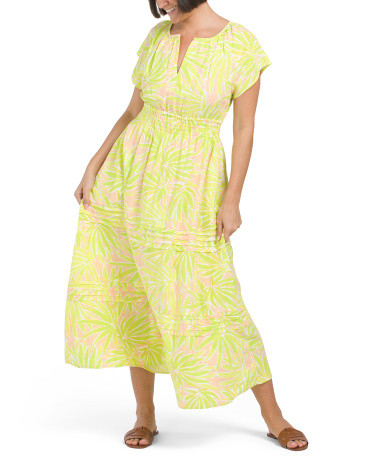 Flutter Sleeve Linen Blend Midi Dress | TJ Maxx