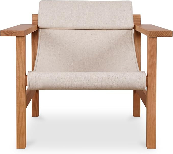 Zenith Accent Chair, Modern Sling Seat, Polyester Linen Blend, Cream White | Amazon (US)