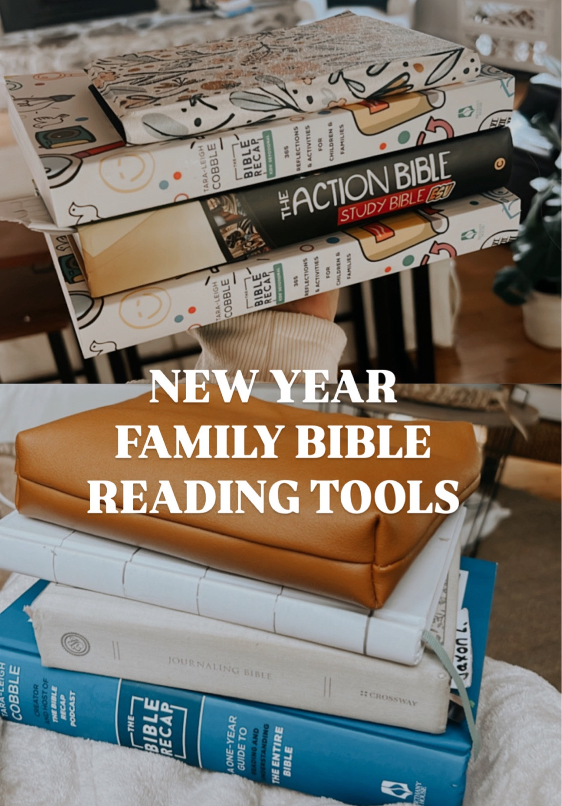 Our family has a resolution to read through the Bible together this year! I have loved The Bible Recap in the past, but it is already proving to be so much more fun having accountability with the kids!

We found the Bible recap for kids devotional, and each day. We are reading the same chapters of scripture and having a little recap! 

Jaxon is loving his action Bible, he is going to be eight years old in May, and it has been awesome for him! 

We got Skylar a Kindle for Christmas, and downloaded the ESV version of the Bible on that and she absolutely loves being able to pull it from her bedside and read before bed or when she wakes up in the morning! The cute covers always help! 

I still love using my journal Bible that I got off of Amazon definitely a cheaper option and I love how much room there is in the margin to make notes, connections, and doodles! 

If you have New Year’s resolutions to get into Scripture more, these tools would definitely help! 

#LTKFindsUnder50 #LTKSeasonal #LTKFamily