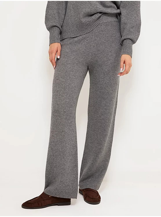 Grey Soft Touch Co Ord Wide Leg Trousers | George