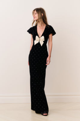 Melora Velvet Maxi Dress BLACK / 14 | LoveShackFancy