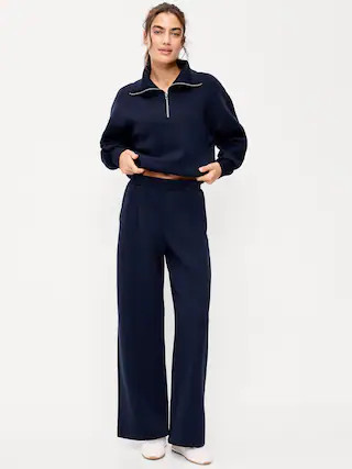 High-Waisted Bounce Fleece Wide-Leg Sweatpants | Old Navy (US)
