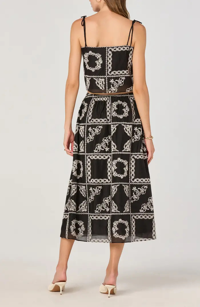 Tie Strap Mosaic Embroidery Crop Top | Nordstrom