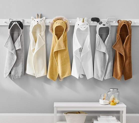 west elm x pbk Critter Baby Hooded Towel Collection | Pottery Barn Kids