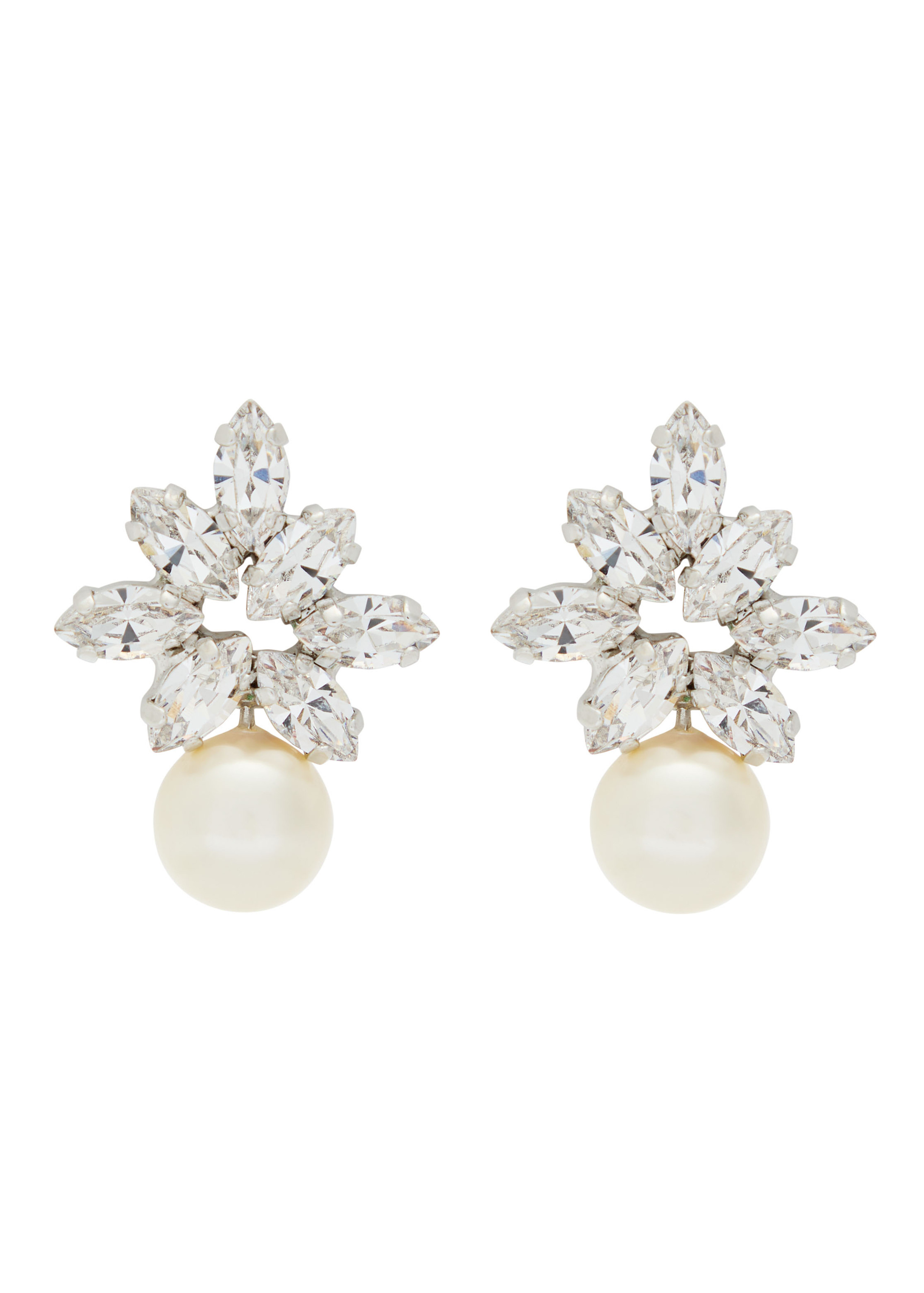 Liza crystal-embellished rhodium-plated drop earrings | Harvey Nichols