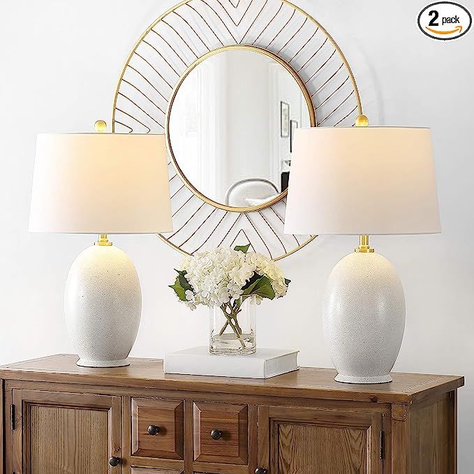 SAFAVIEH Lighting Collection Vemeli Modern Cream 26-inch Bedroom Living Room Home Office Desk Nig... | Amazon (US)