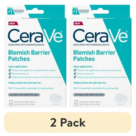 (2 pack) CeraVe Hydrocolloid Pimple Patches, Oil Absorbing Blemish Patch Blends Into All Skin Tones | Walmart (US)