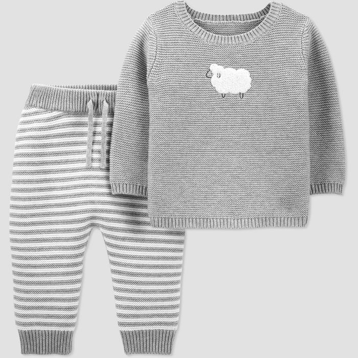 Baby Sheep Knit Top & Bottom Set - Just One You® made by carter's Gray | Target