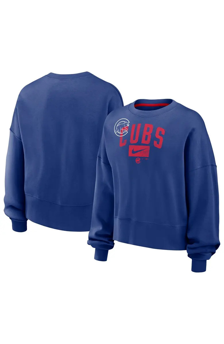 Nike Women's Nike Royal Chicago Cubs Oversized Long Sleeve Cropped Sweatshirt | Nordstrom | Nordstrom