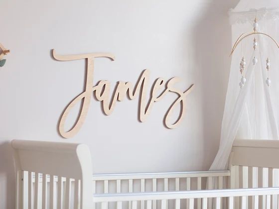 Wooden Name Sign - Nursery Name Sign for Baby Girl or Boy Room with Custom Wooden Letters Baby Showe | Etsy (US)