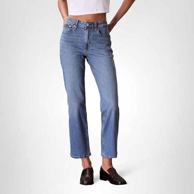 Calvin Klein Women's High Rise Straight Fit Jeans | Amazon (US)