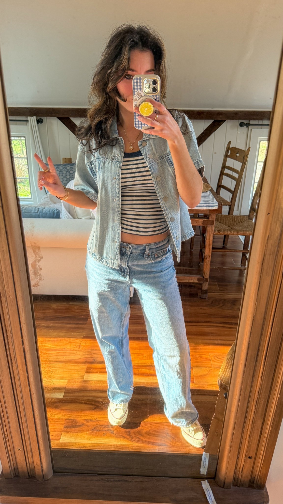Board game night with the boys 🫶🏻 

Causal spring outfit / denim shirt / blue, and white striped tank top / light wash barrel jeans / light wash spring jeans / light wash denim shirt / light converse / cute converse / spring outfit inspiration / spring outfit 

#LTKgrwm #LTKootd #LTKPetite