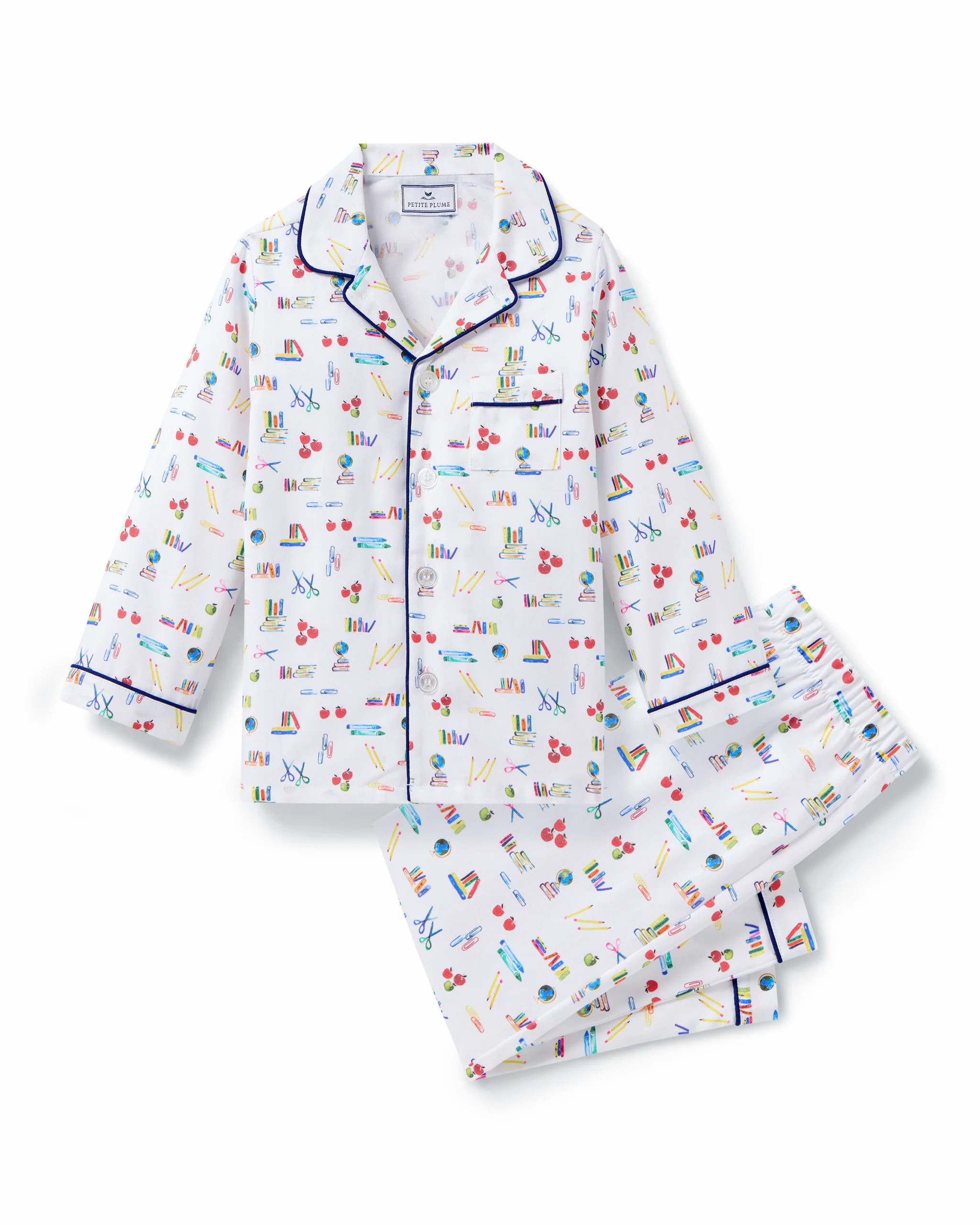 Kid's Twill Pajama Set in Literary Lessons | Petite Plume
