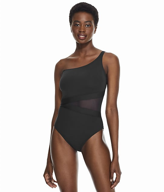 Bleu Rod Beattie Don't Mesh With Me One-Shoulder One-Piece | Bare Necessities