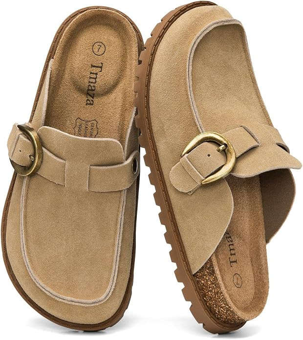 Womens 100% Genuine Suede Clogs Arch Support | Amazon (US)