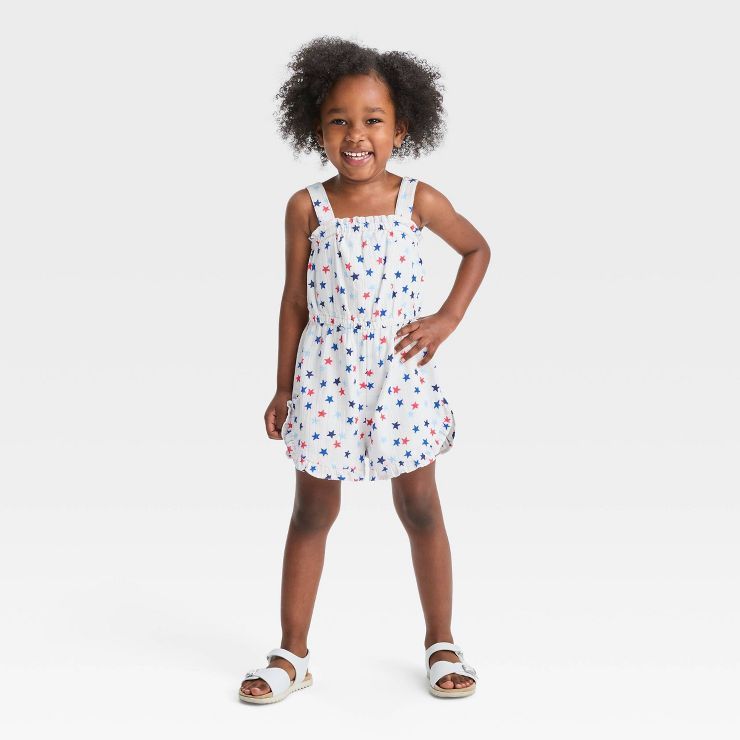 Toddler Girls' Star Romper - Cat & Jack™ White | Target