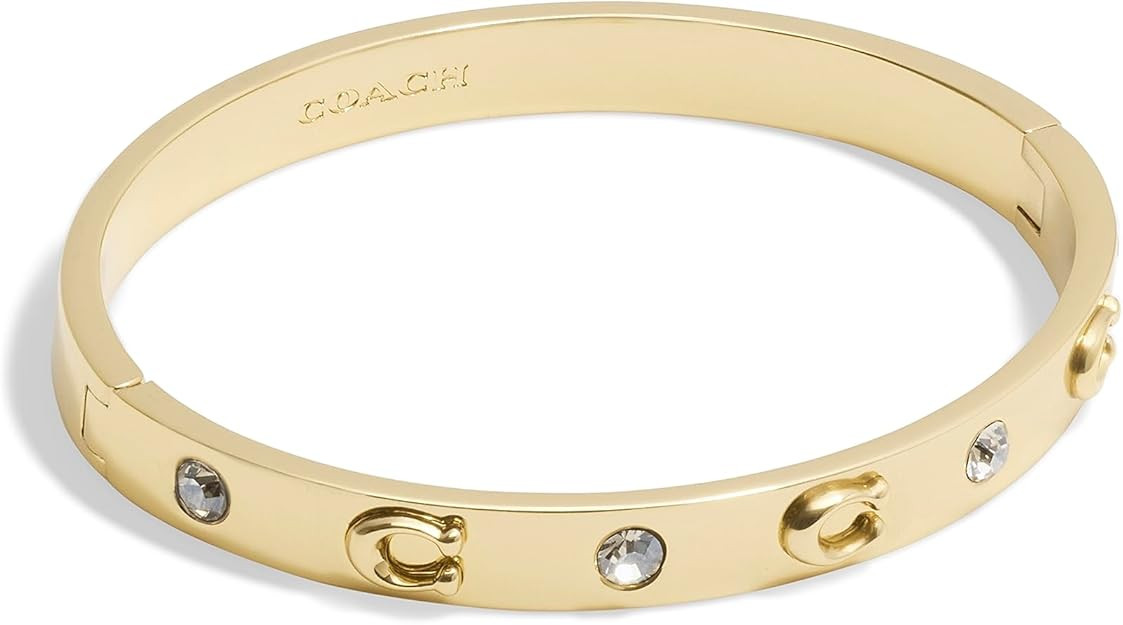 COACH Women's Signature C Logo Hinged Bangle Bracelet | Amazon (US)