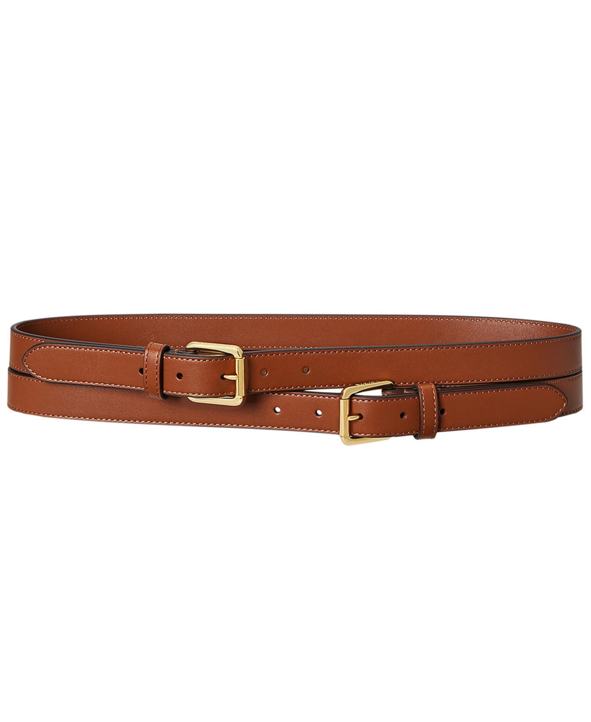 Lauren Ralph Lauren Double-Buckle Stacked Wide Belt - Lauren Tan | Macy's