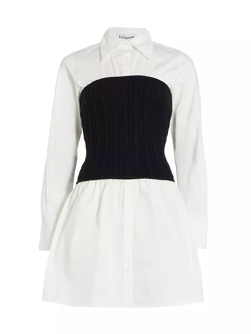 Waverly Cotton & Cable-Knit Shirtdress | Saks Fifth Avenue