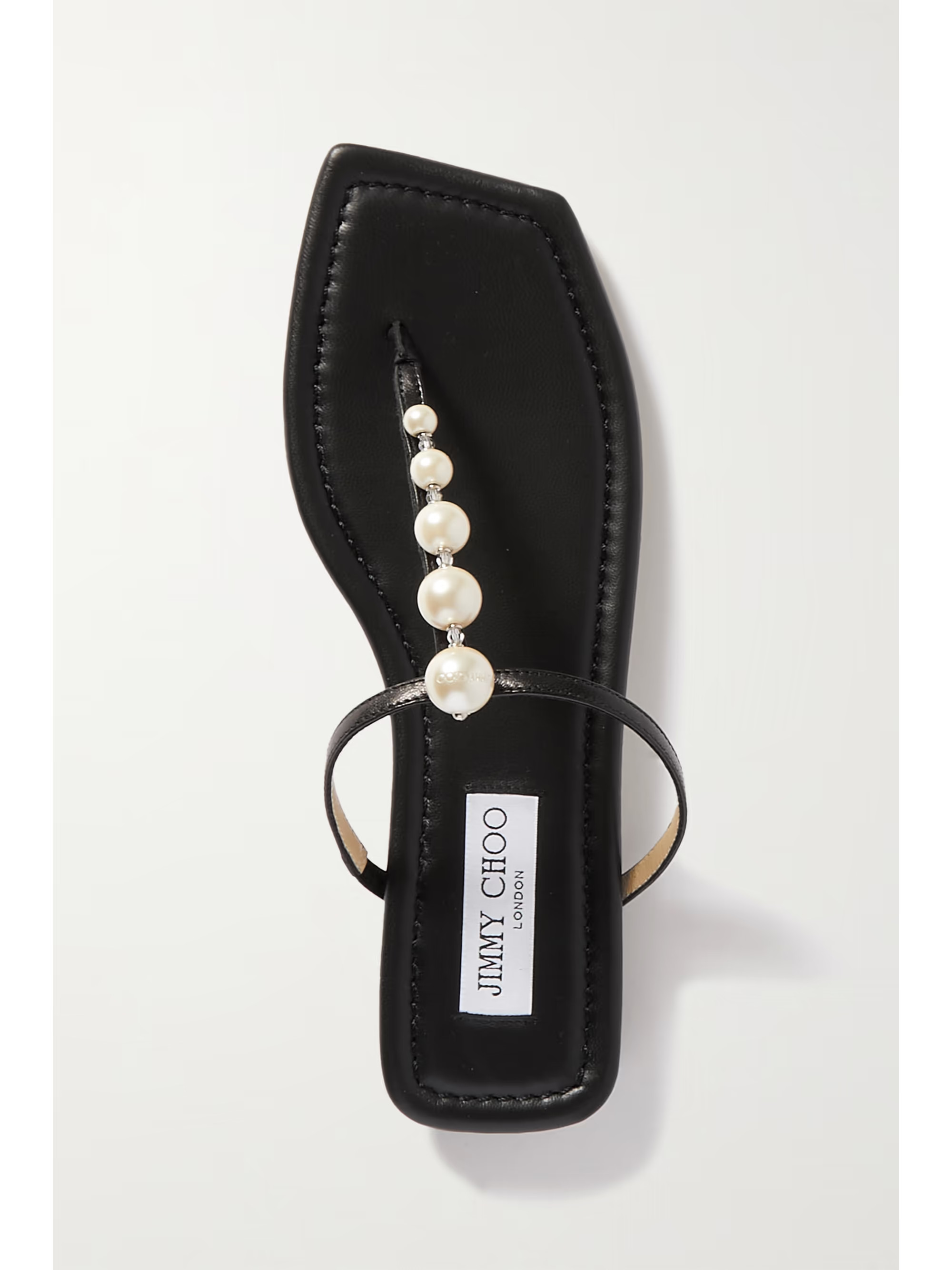 Black Alaina embellished leather sandals | JIMMY CHOO | NET-A-PORTER | NET-A-PORTER (US)