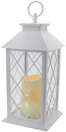 YAKii 13" Decorative Candle Lantern with LED Flameless Candle and Timer, Plastic LED Candle & Hol... | Amazon (US)