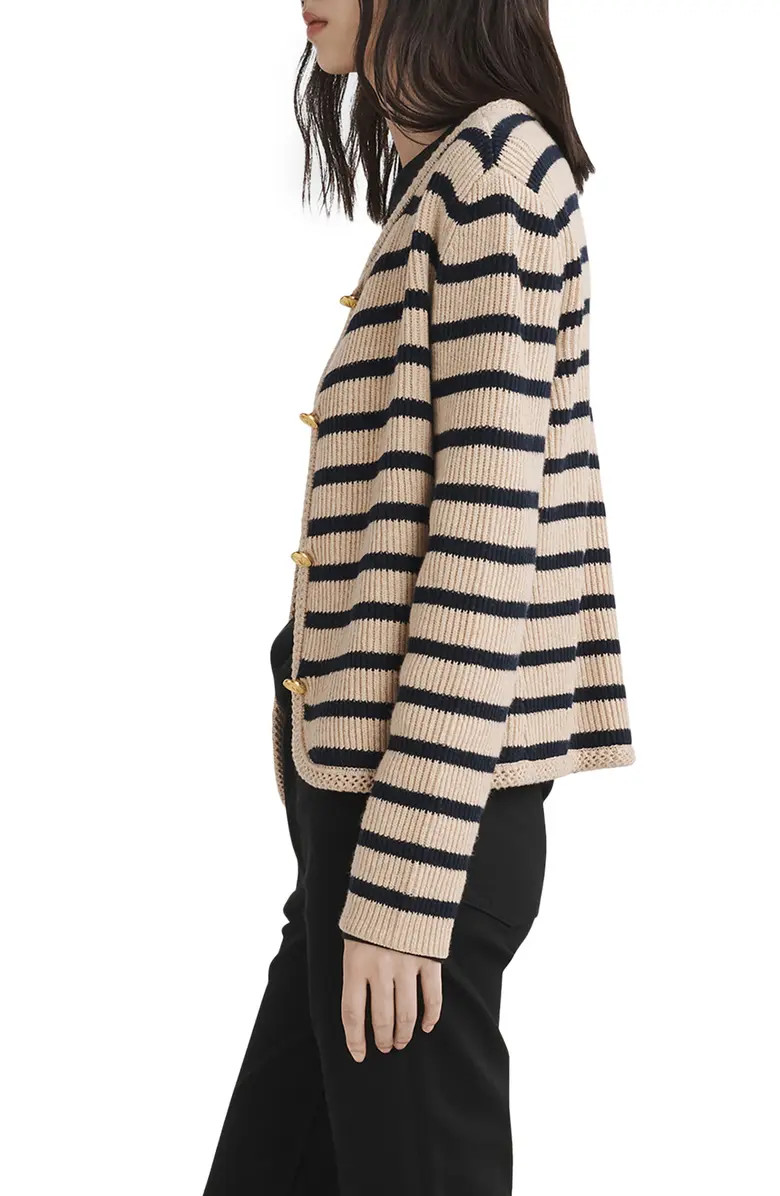 rag & bone Nancy Stripe Wool Blend Cardigan | Nordstrom | Nordstrom