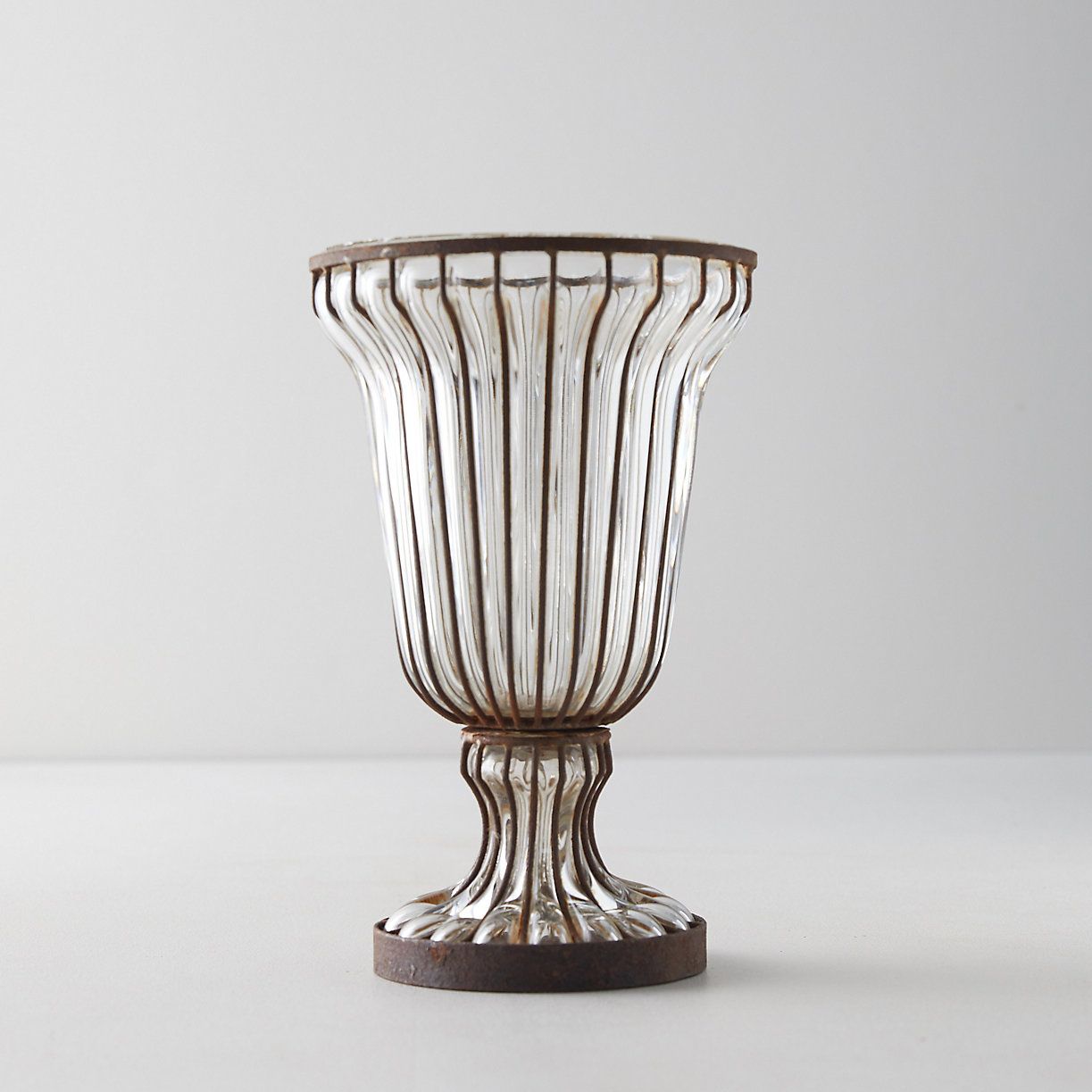 Fluted Glass + Iron Vase | Terrain
