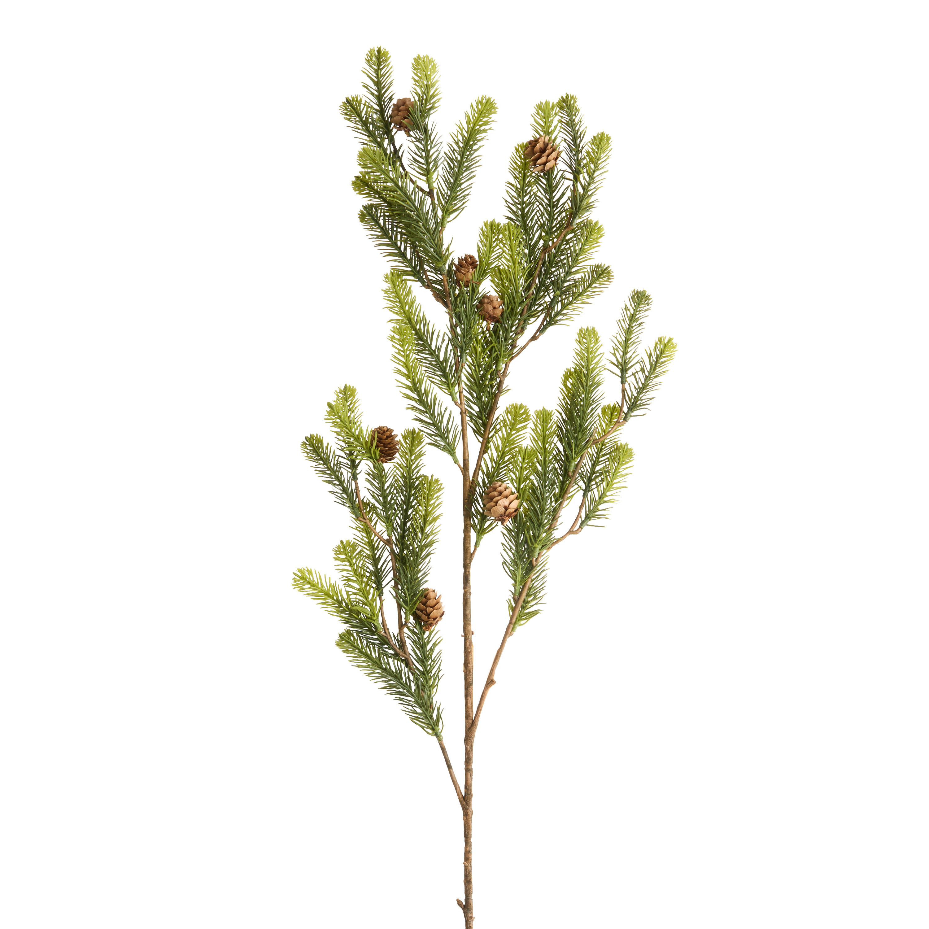 Green Faux Pine and Icy Mini Pinecone Spray | World Market