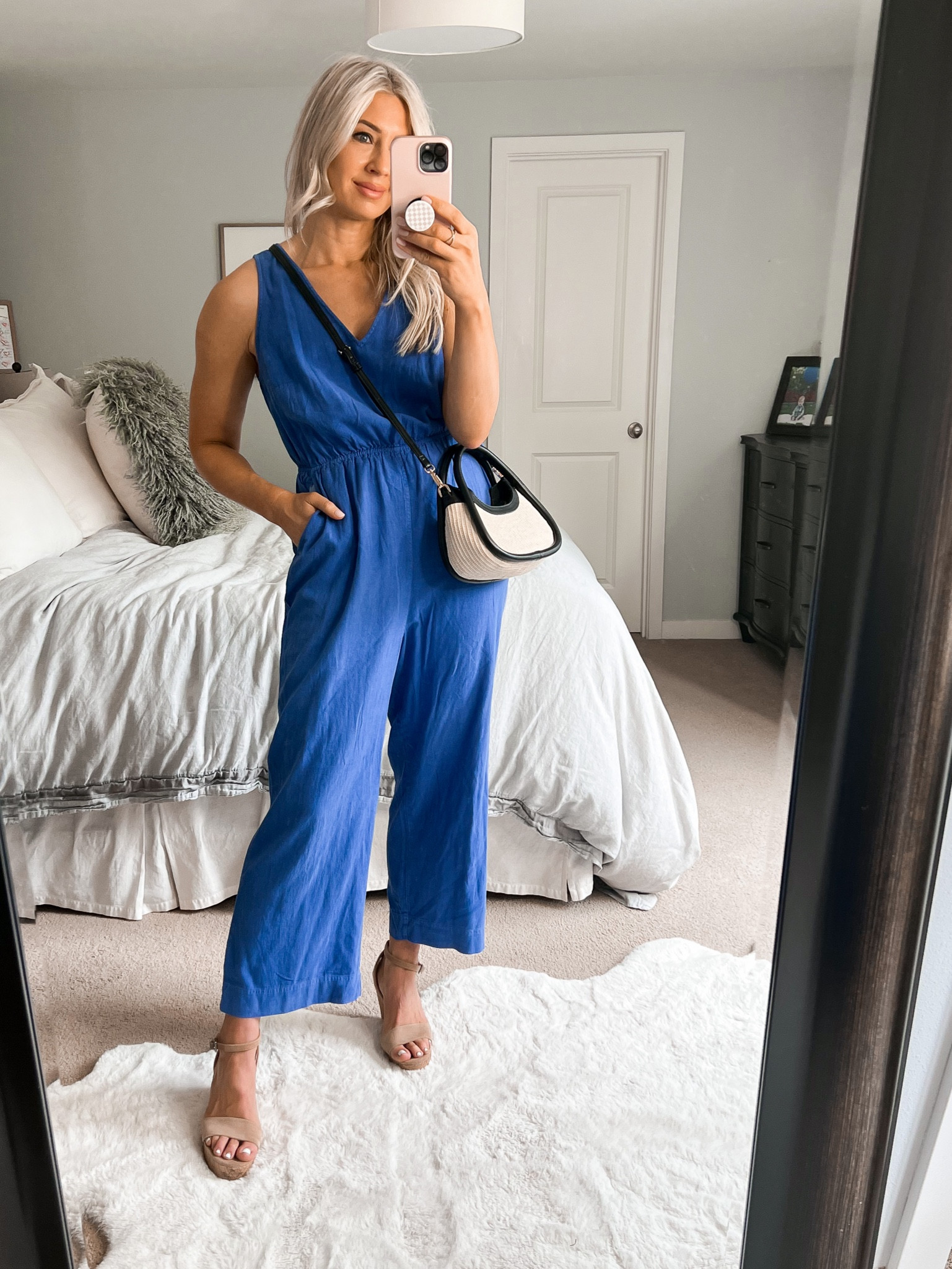 Target jumpsuit. It could use a belt. The back has one pocket that is kinda funny so I recommend with caution ;) Spring / summer look 

#LTKSeasonal #LTKstyletip #LTKunder50