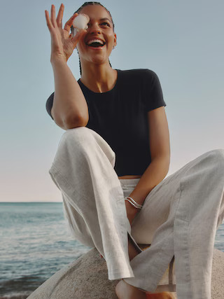 Retreat Linen High Rise Wide Leg Pant | Athleta