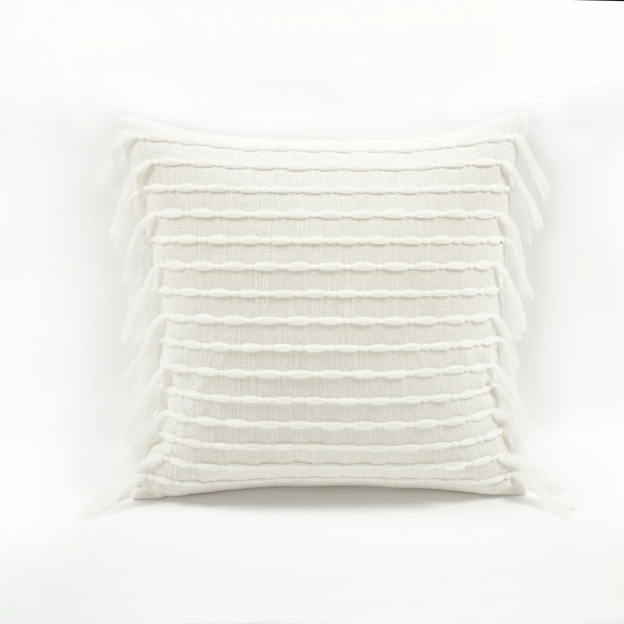 Linear Tassel Cotton Decorative Pillow Cover | Lush Decor