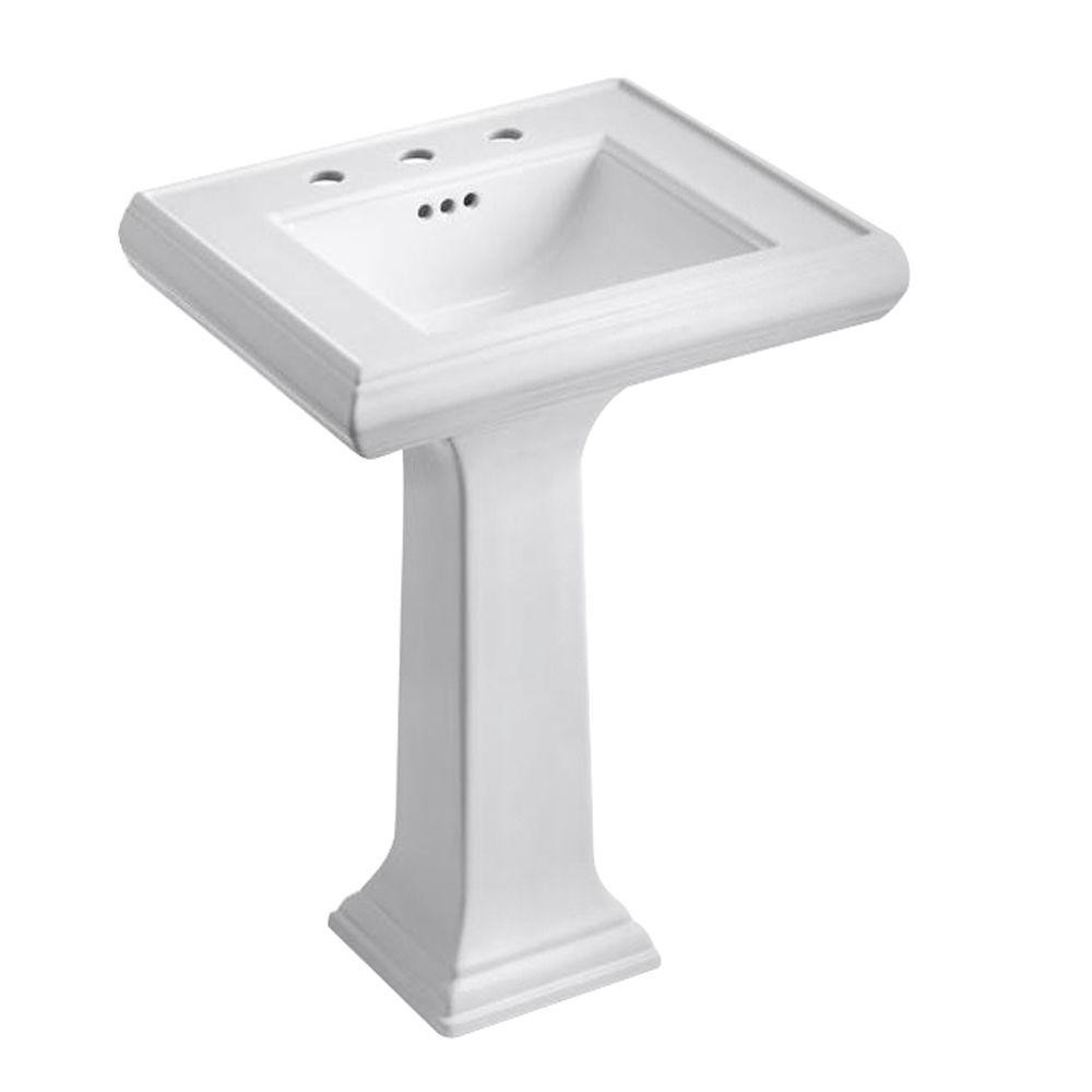 KOHLER Memoirs Ceramic Pedestal Combo Bathroom Sink with Classic Design in White with Overflow Dr... | The Home Depot