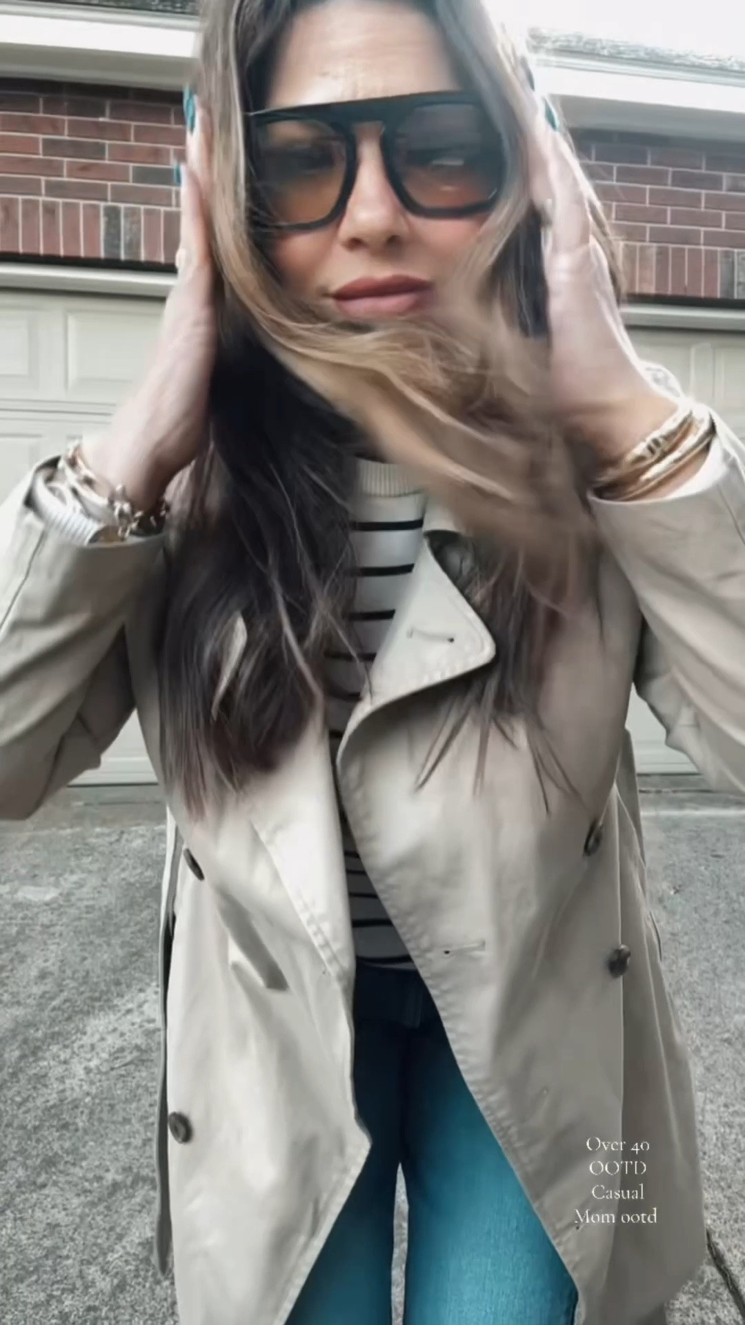 Windy and cold, but still looking cute. A trench, stripes and suede booties will always be chic 

#LTKMidsize #LTKmomlife #LTKOver40