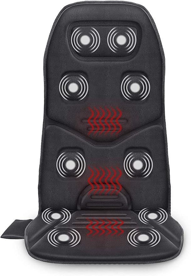 COMFIER Massage Seat Cushion with Heat - 10 Vibration Motors Seat Warmer, Back Massager for Chair... | Amazon (US)