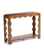 42x31 Burl Wood Wavy Console Table | Furniture & Lighting | Marshalls | Marshalls