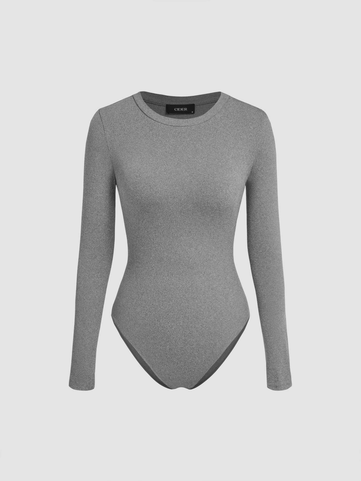 Round Neckline Long Sleeve Bodysuit | Cider