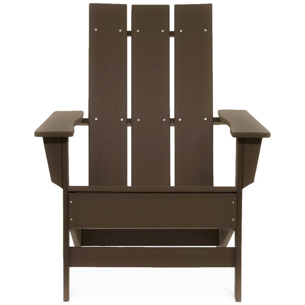 Aria Chocolate Recycled Plastic Adirondack Chair | The Home Depot