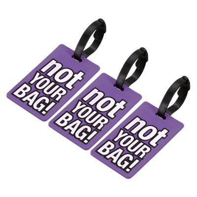 Unique Bargains Durable Lightweight Backpack Travel ID Luggage Tag 3 Pcs Purple | Target