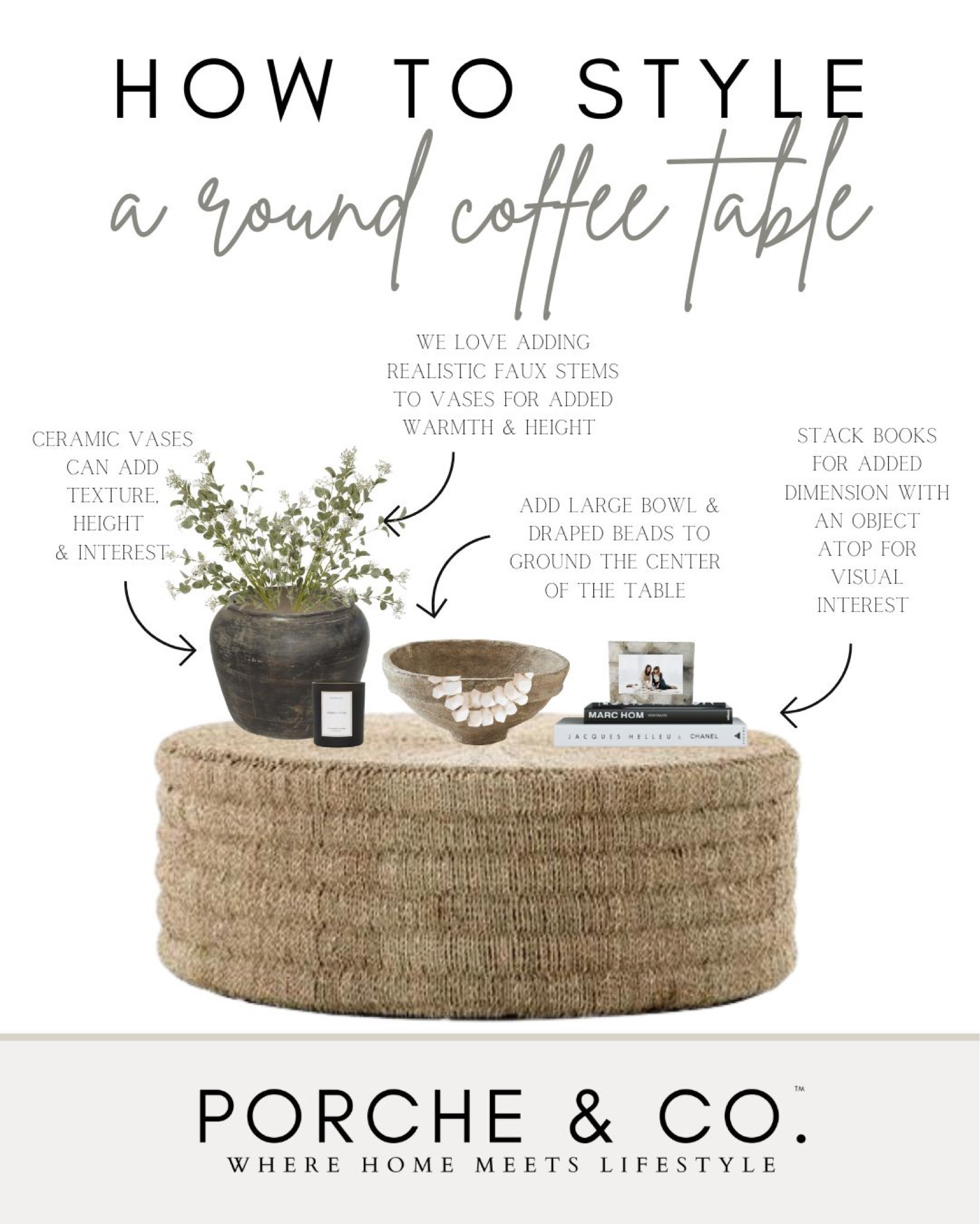 Coffee table styling 
Round coffee table 
#moodboard #visionboard #porcheandco

#LTKstyletip #LTKhome #LTKFind