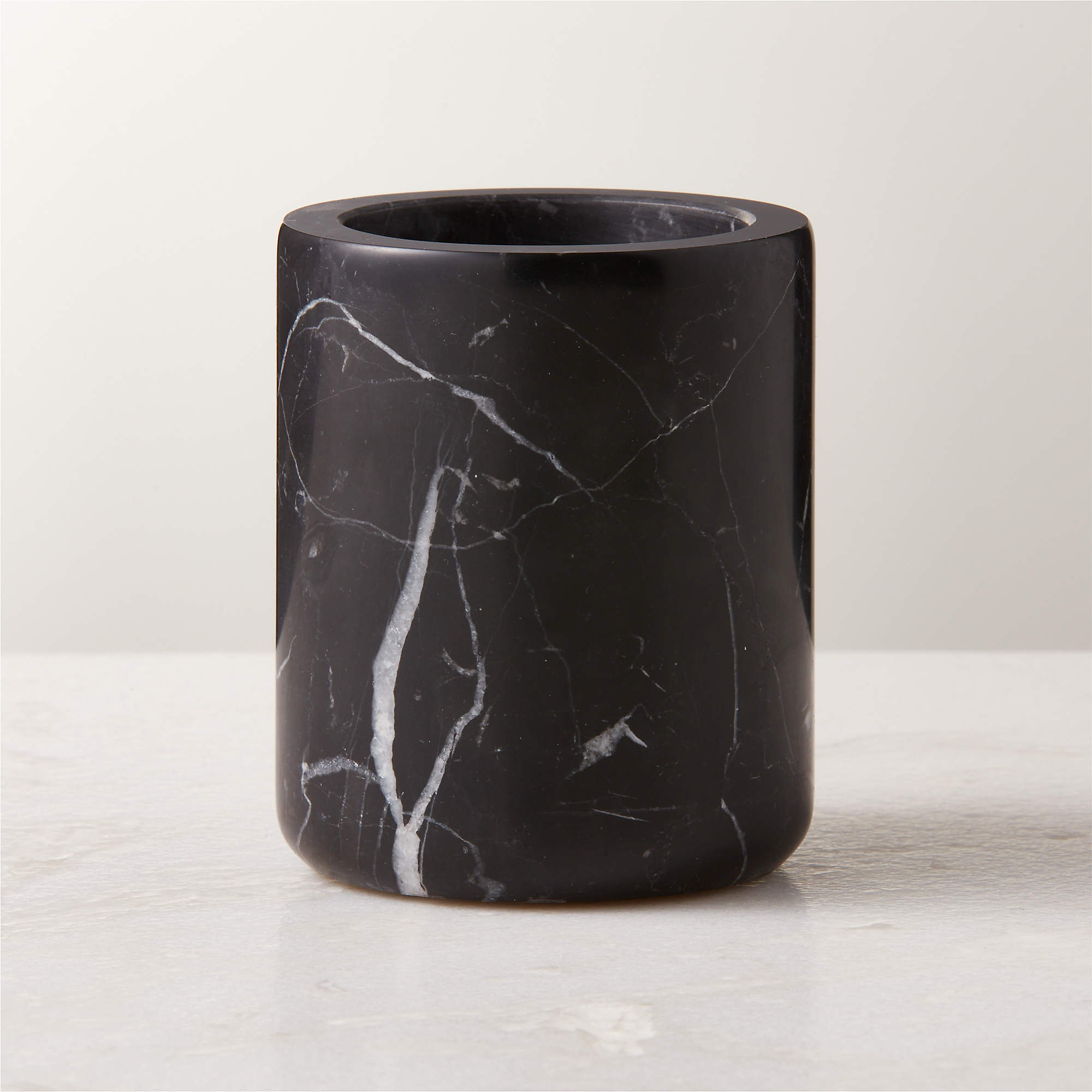 Nexus Black Marble Toothbrush Holder + Reviews | CB2 | CB2