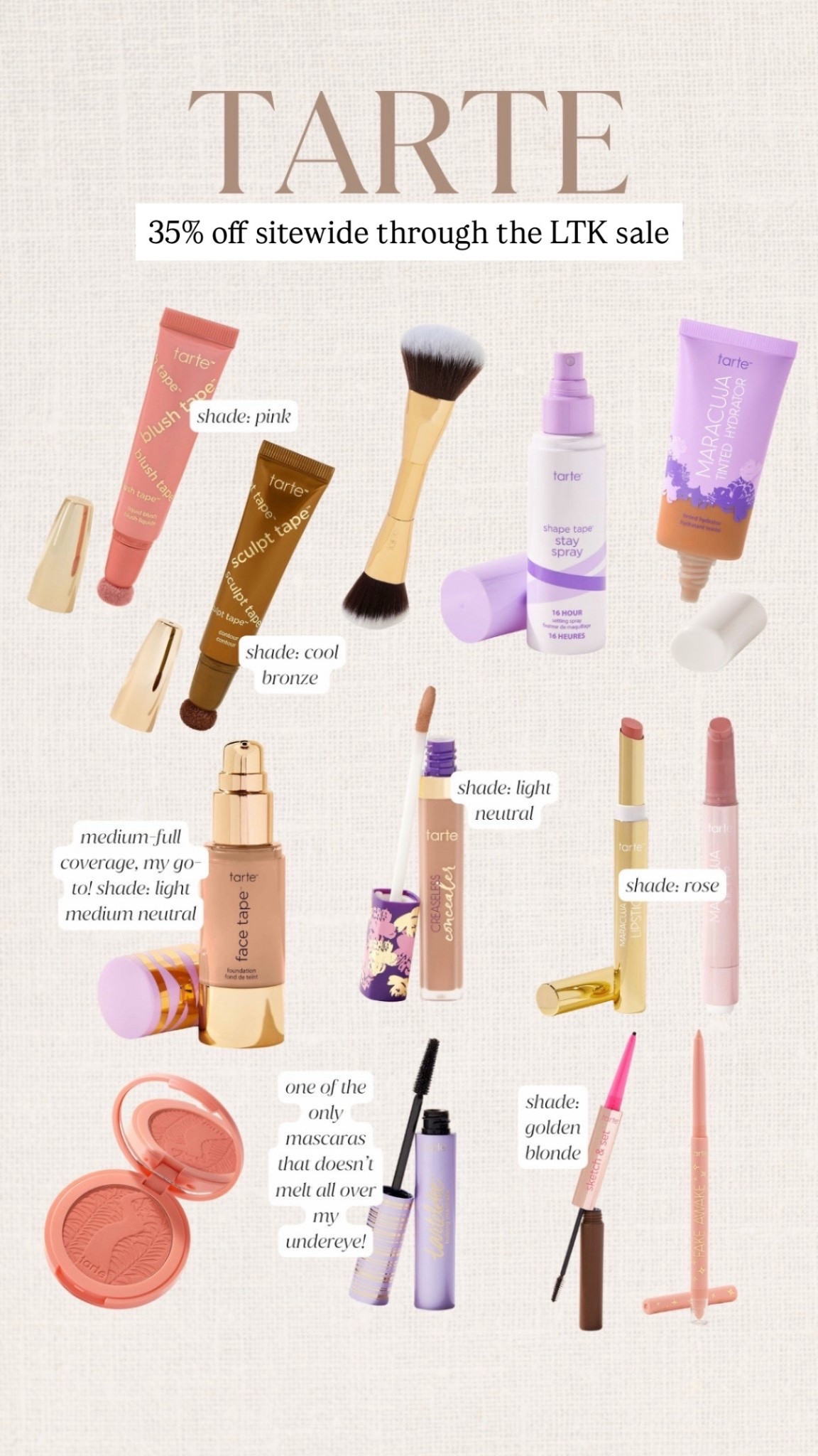 my tarte favorites on sale 