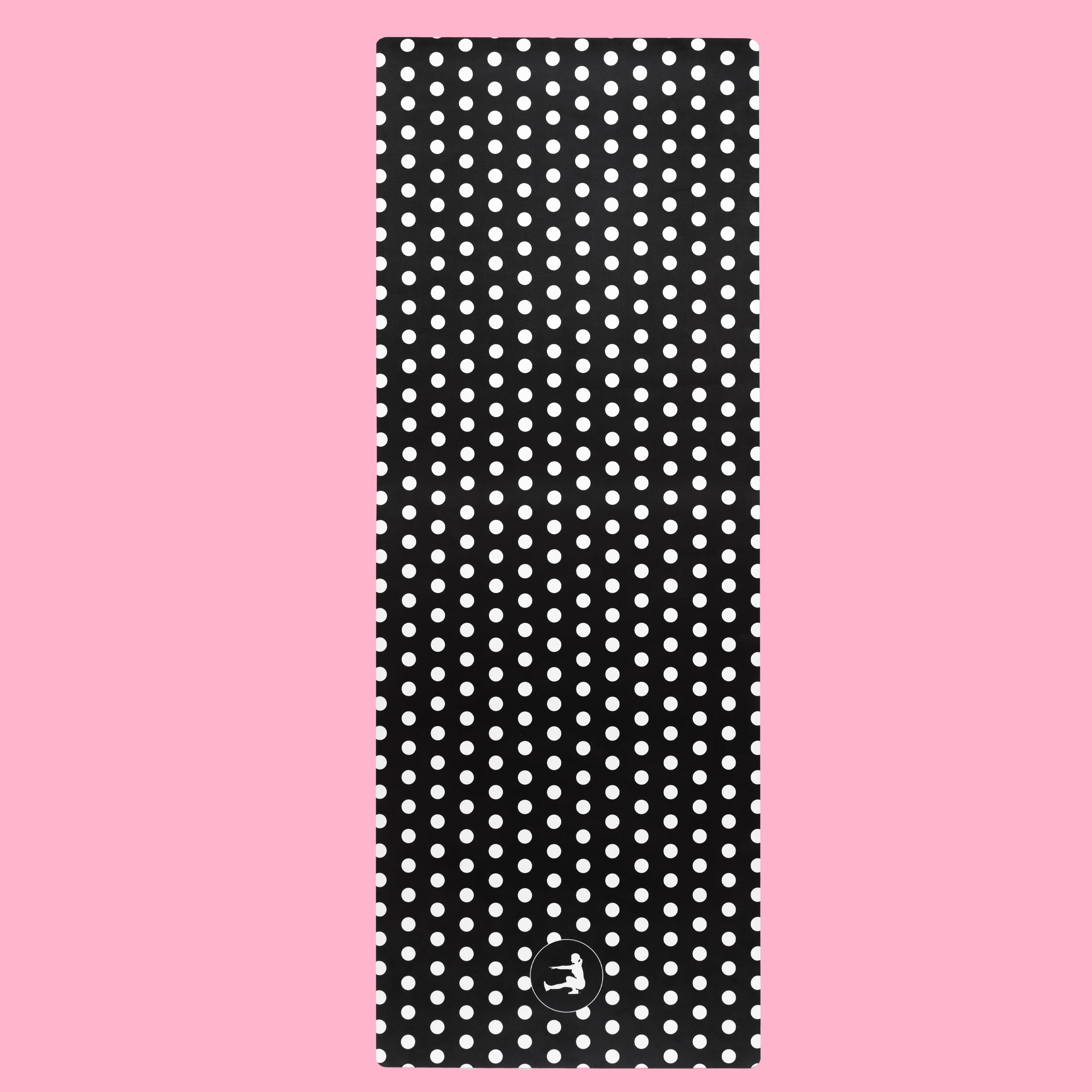 BLACK POLKA DOT WORKOUT MAT | SuzieB Fitness
