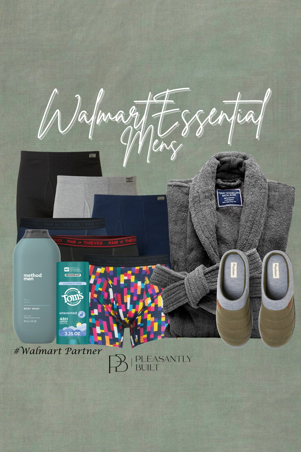 Everyday comfort made easy 🛋️ Cozy slippers, boxers, robes, sleep pants, body wash, deodorant, and grooming essentials — all Walmart finds he’ll actually use!
#MensEssentials #WalmartFinds #CozyAtHome #MensSelfCare #EverydayComfort #MensRoutine #HomeEssentials #AffordableStyle #SelfCareForMen #GroomingMadeEasy #pleasantlybuilt #walmartmensfashion 

 #LTKdayinmylife #LTKselfcare #LTKMens