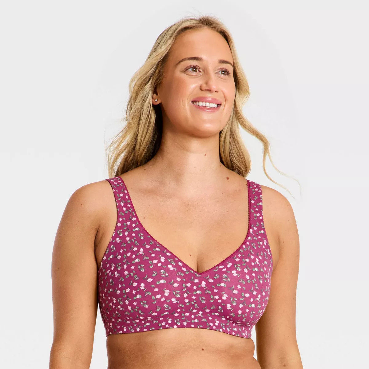 Women's Everyday Soft Light Support Printed Scallop Trim Sports Bra - All In Motion\u2122 Dark Ma... | Target
