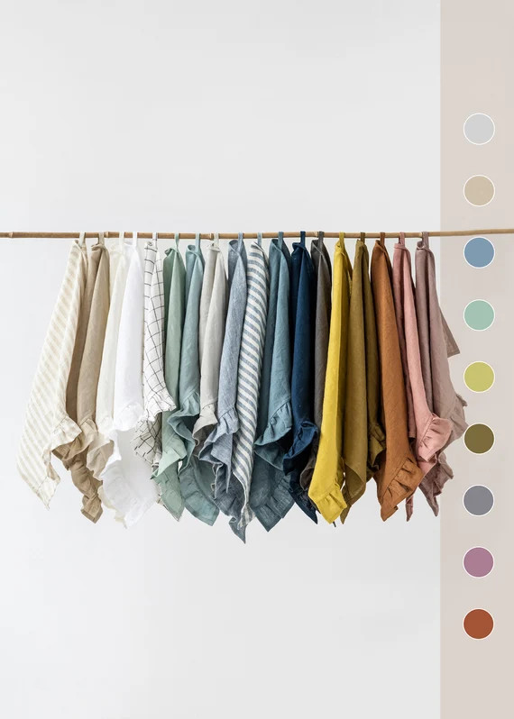 Ruffled Linen Tea Towel. Various Colors Available. Handmade | Etsy | Etsy (US)