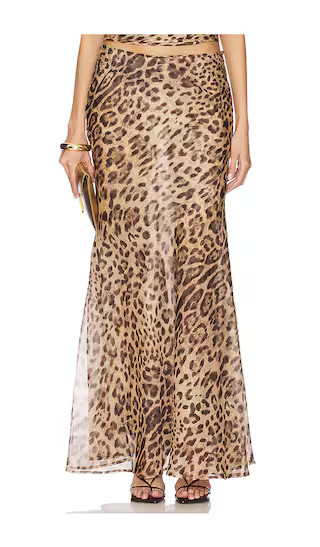 Bardot Monroe Maxi Skirt in Brown. - size 10 | Revolve Clothing (Global)