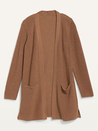 Textured Shaker-Stitch Long-Line Open-Front Sweater for Women | Old Navy (US)