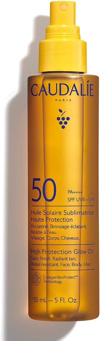 Caudalie High Protection Glow Oil SPF50, Tan-Enhancing Dry Sun Oil Spray for Face, Body & Hair, W... | Amazon (UK)