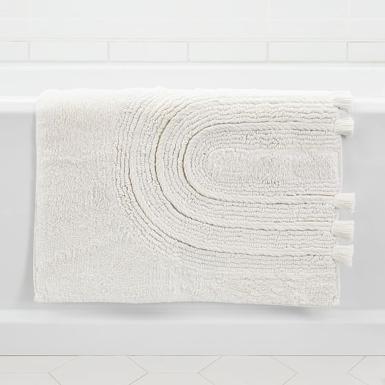 Organic Double Arch Bath Mat, White, 20""x34 | West Elm (US)